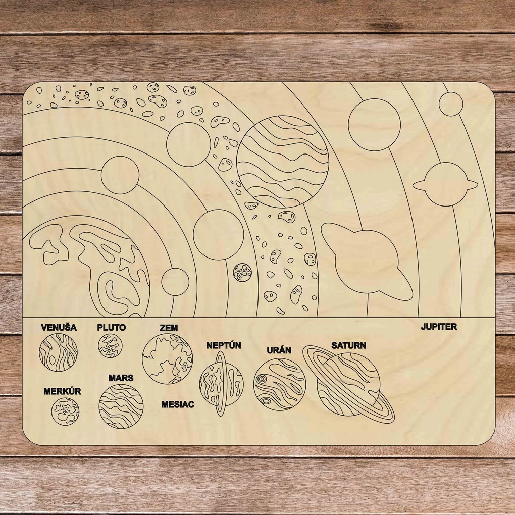 SENTOP | Drevené montessori puzzle - Slnečná sústava 10 dielikov | SENTOP H022