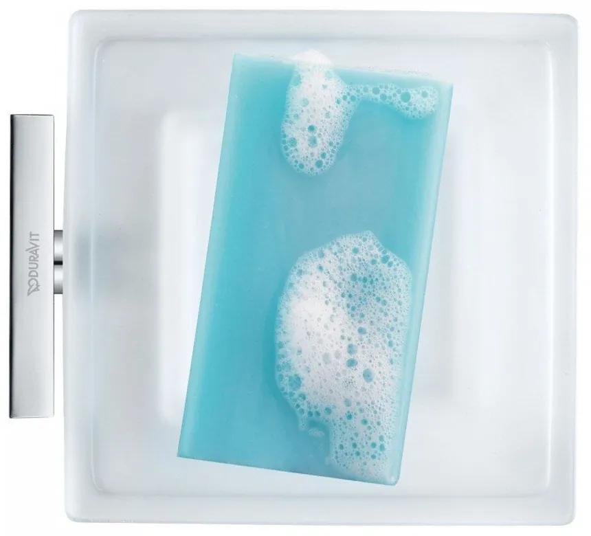 DURAVIT Karree miska na mydlo s držiakom, sklo matné/chróm, 0099521000