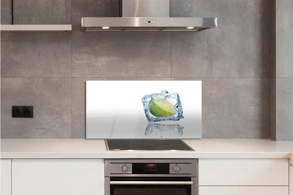 Sklenený obklad do kuchyne Na kocky ľadu vápno 120x60 cm