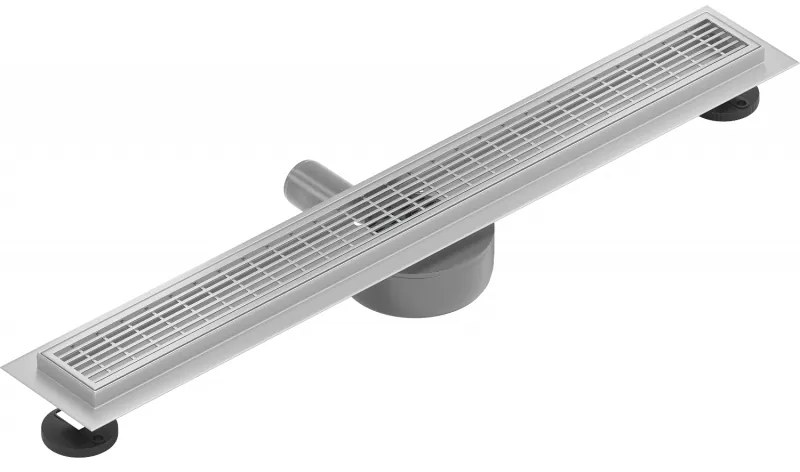 Mexen Flat lineárny nerezový žľab 60 cm, 360° sifón, vzor M33, nerez, 1033060-40