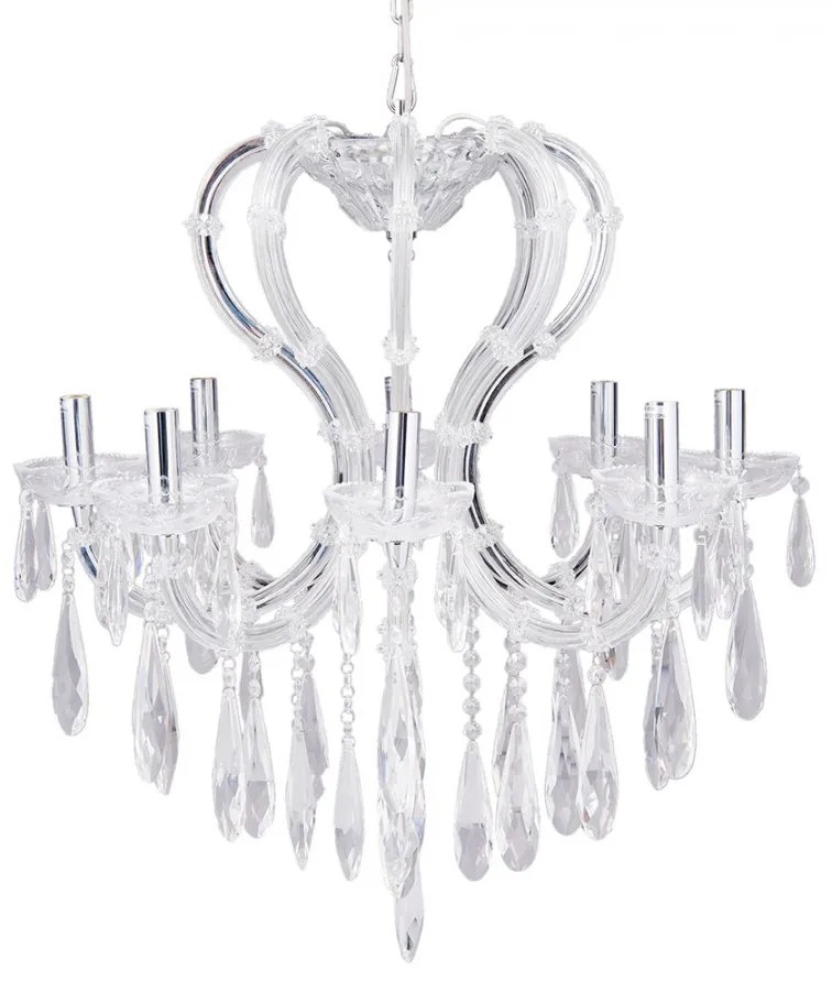 Kovový biely krištáľový luster Ø70*78