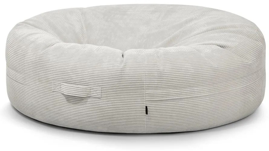 Krémový menčestrový sedací vak Roll 190 – SLOWDOWN