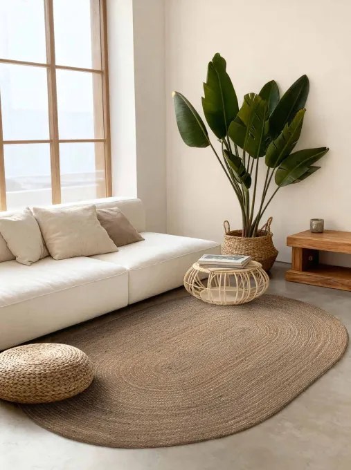 Koberec Hanse Home Jute Braided Rangpur naturálny / hnedý ovál