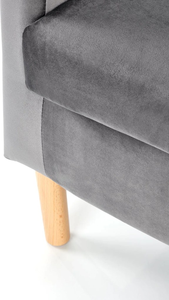 Kreslo ALESSIO - čalúnené - popolavé/prírodné