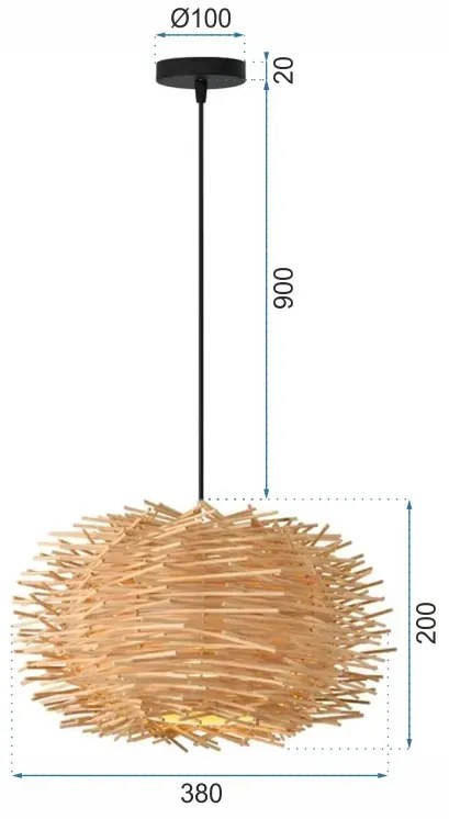 Dekorstudio Stropné svietidlo BAMBUS - APP 884 - 1CP