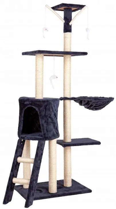 Ihrisko pre mačky, domček, strom, posteľ, škrabadlo, XL 138cm GRAY