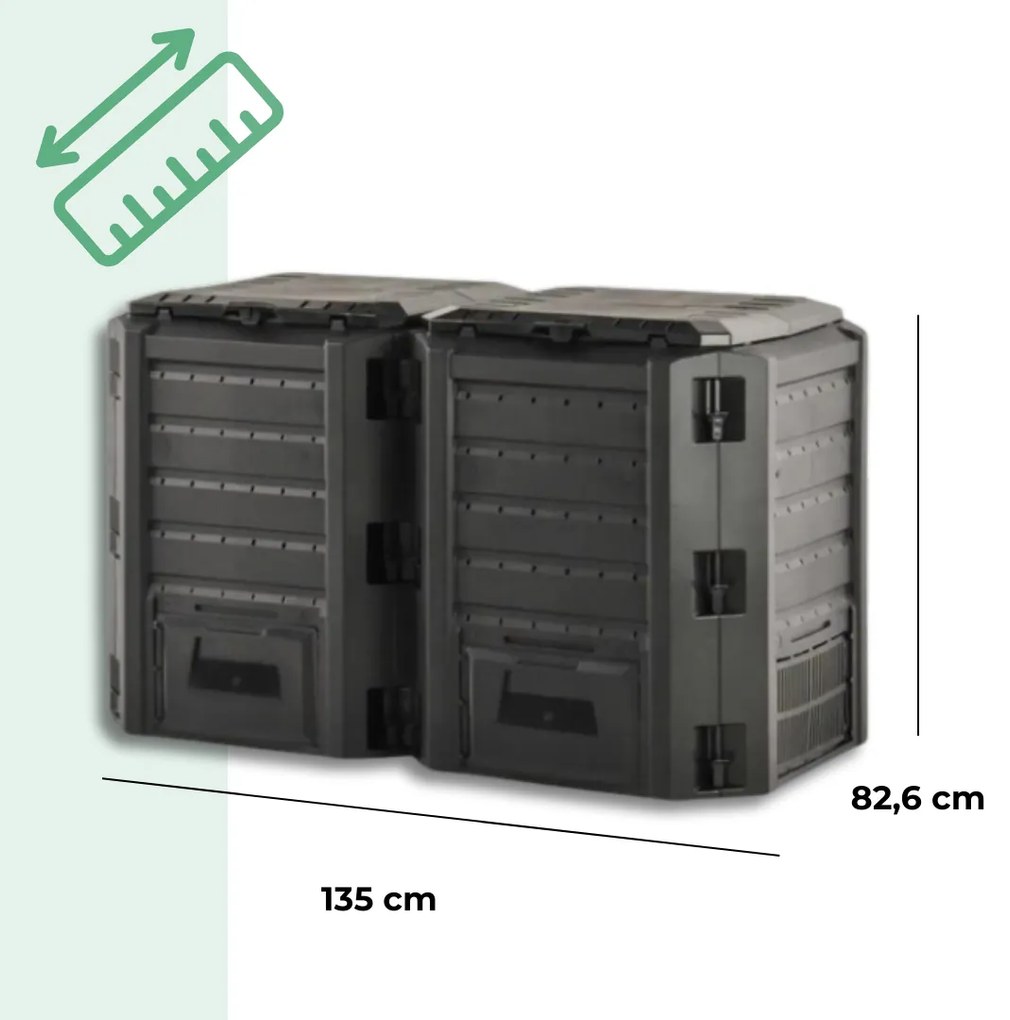 Prosperplast Záhradný kompostér COMPOGREEN, 800l, čierna