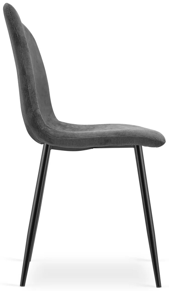 Sivá jedálenská stolička RIFT s čiernymi nohami