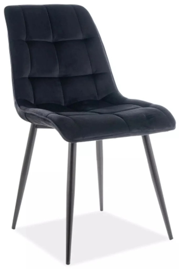 Stolička Chic Velvet čierna – čierne nohy