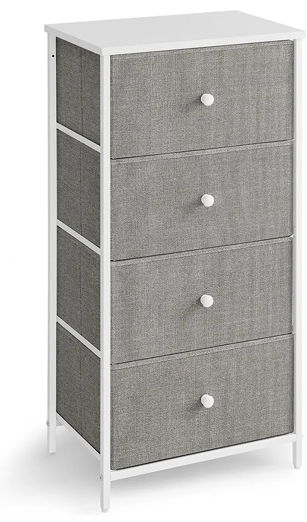 Komoda so zásuvkovými boxmi HESTO 45x91,7 cm, biela/sivá