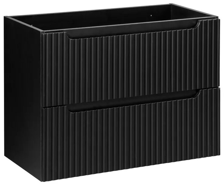 Kúpeľňová zostava Nova Black 80 cm s umývadlom, doskou a skrinkami čierna/dub evoke