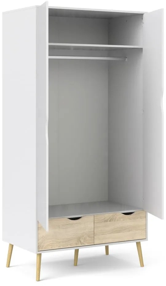 Biela šatníková skriňa Tvilum Oslo, 99 x 200 cm