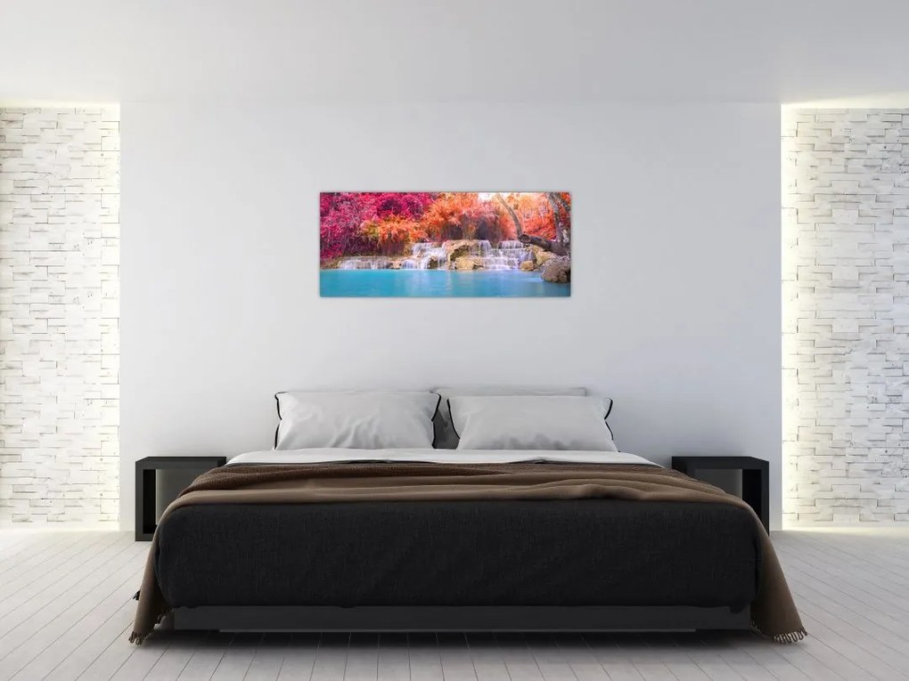 Obraz tyrkysovej lagúny, Laos, Tat Kuang Si (120x50 cm)