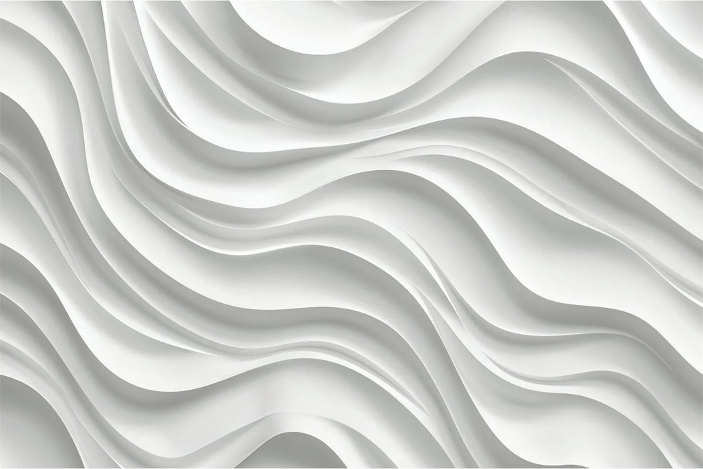 Obraz - 3D biele vlny (90x60 cm)