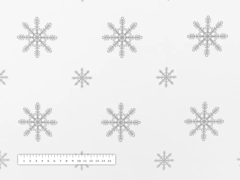 Biante Teflónový obdĺžnikový obrus TF-101 Vianočné sivé vločky na bielom 120x200 cm