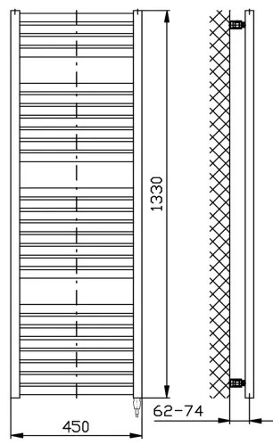 Aqualine - Kúpeľňový elektrický radiátor TONDI-E 500W/230V 133 cm biela
