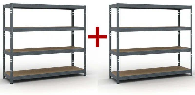 Policový regál 1+1 ZADARMO, 1853x2000x600 mm, nosnosť 500 kg