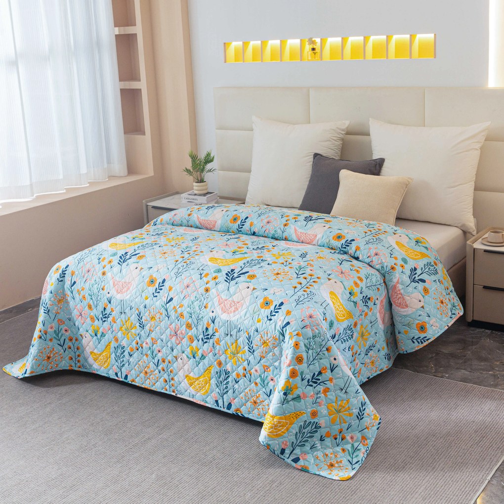 Prehoz na posteľ SPRING TWEET, farebný Rozmer: 220 x 240 cm