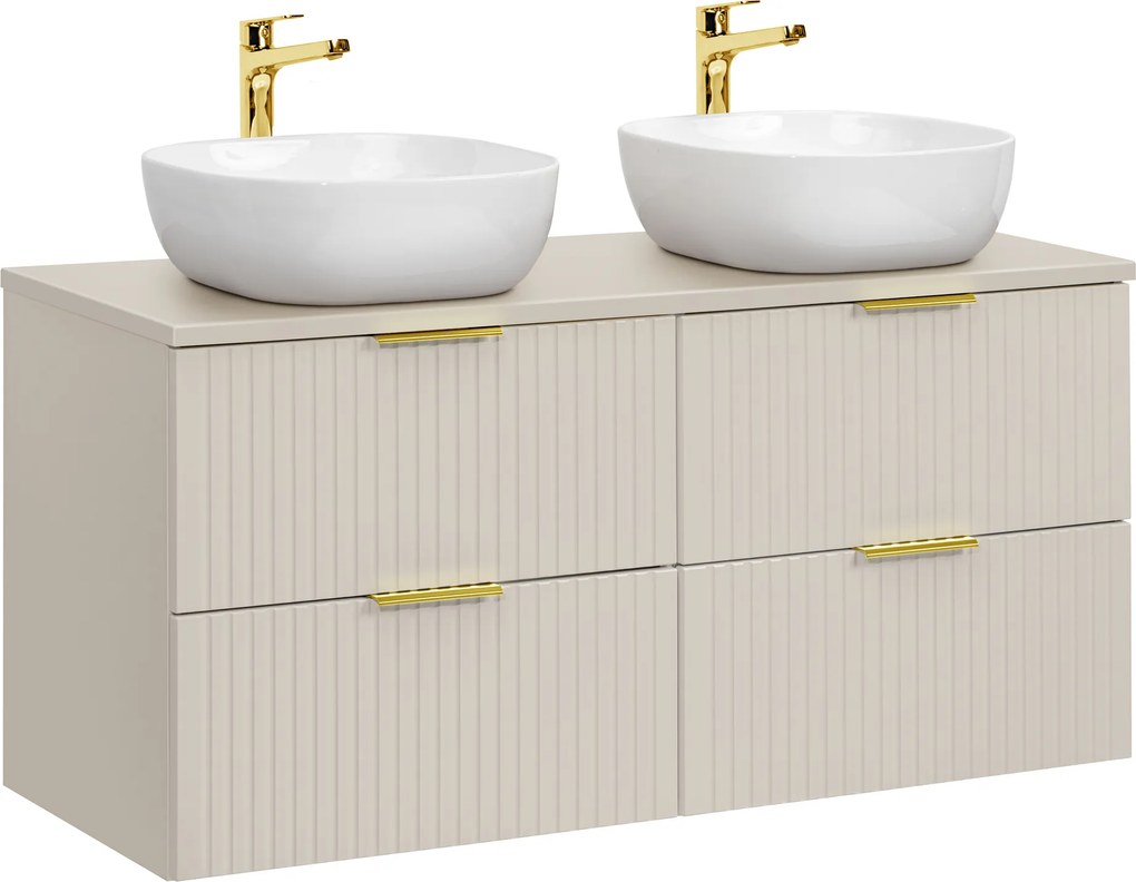 Comad Kúpeľňová skrinka s doskovými umývadlami set Adel Cashmere 120 kašmír