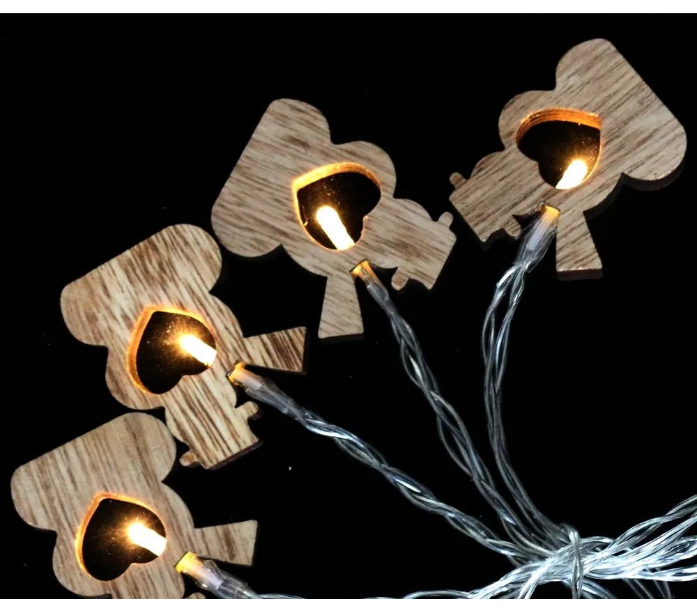 Svetelná reťaz s 10 žltými LED svetielkami Casa Selección Snowmen