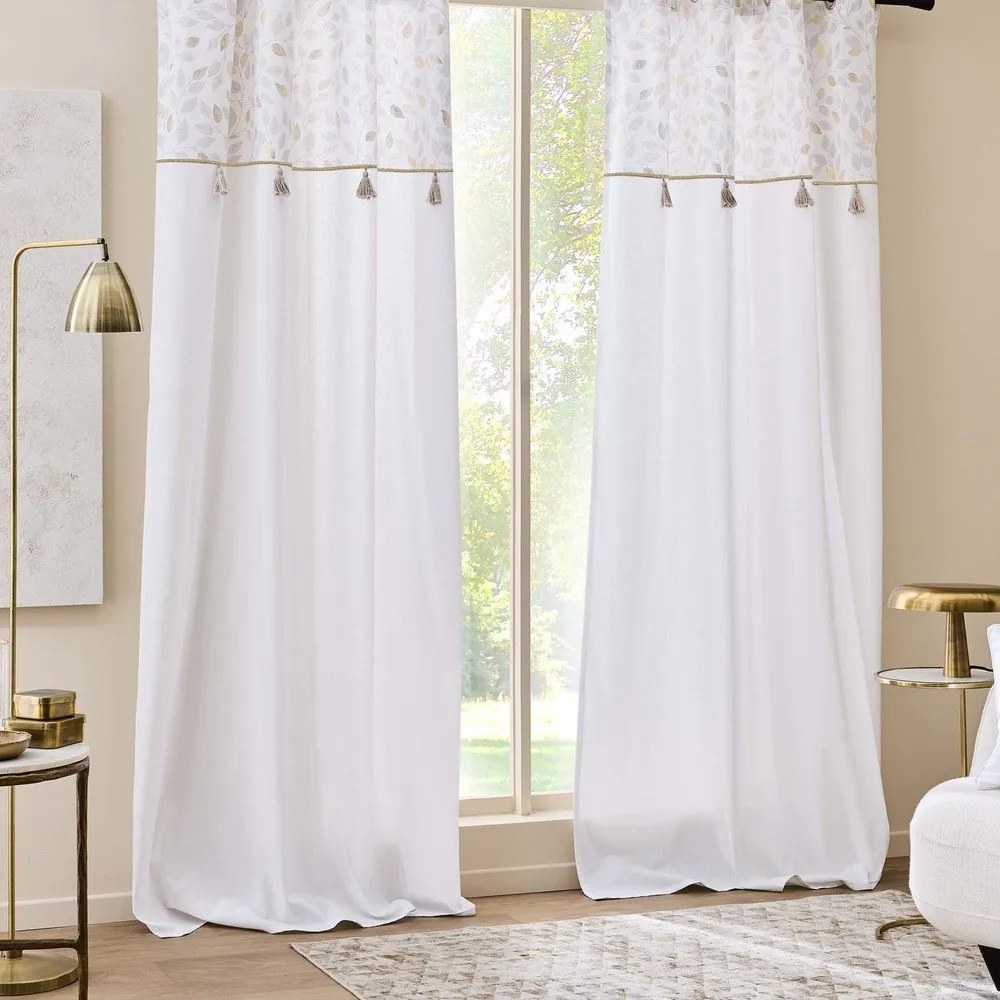 Biely záves s prímesou bavlny 140x240 cm Duchesse – douceur d'intérieur