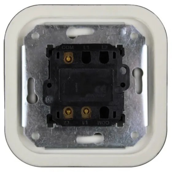 Elhard Keramický štvorcový otočný vypínač č.6/č.1, čierny - kompletný KV5406B