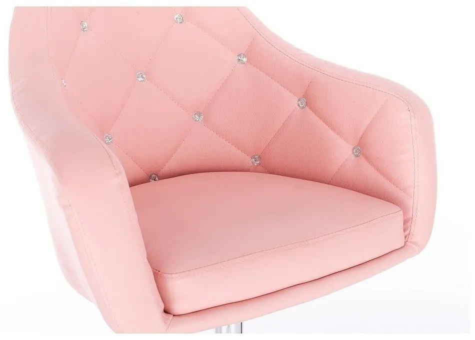 LuxuryForm DESIGN Kreslo ROMA na striebornom tanieri - ružové