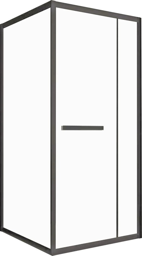 Novoterm Štvorcový sprchový kút NV-Heidi BL SQ 80x80 čierna/transparent - bez vaničky