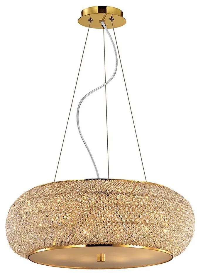 Ideal Lux - Krištáľový luster na lanku PASHA 10xE14/40W/230V pr. 55 cm zlatá