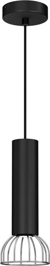 Luster na lanku DANTE 1xGU10/25W/230V čierna/lesklý chróm