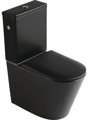 WC kombi Jungborn FLORIEL ONE 64 bez splachovacieho kruhu vč. WC dosky SWN321 (MATT BLACK)