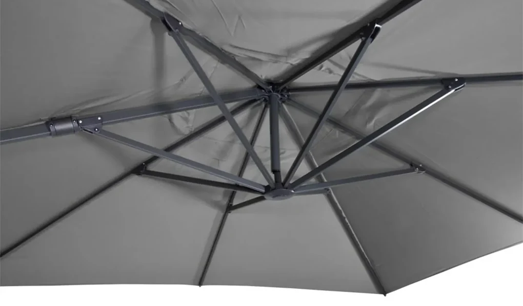Virgo Flex slnečník 3x3 m sivý + krížový podstavec