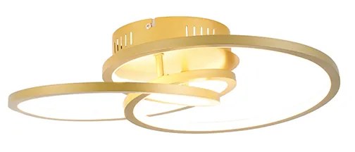 Stropné svietidlo zlaté 45 cm vrátane LED 3-stupňové stmievateľné - Rowin