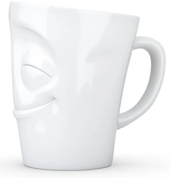 Biely spokojný porcelánový hrnček s uškom 58products, objem 350 ml