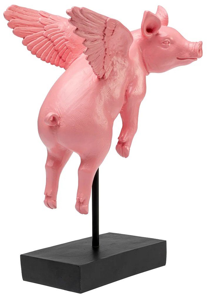 Flying Pig dekoračná figúrka ružová 29 cm