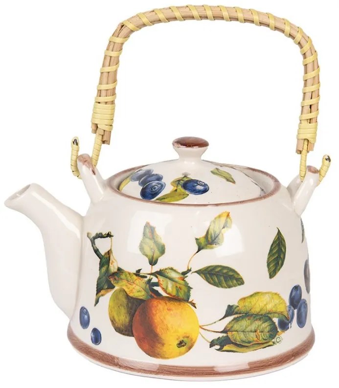 Porcelánová kanvička s ovocím a so sitkom - 18*14*12 cm / 800 ml