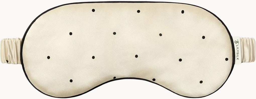 Maska na oči z hodvábneho šarmézu Polka Dot