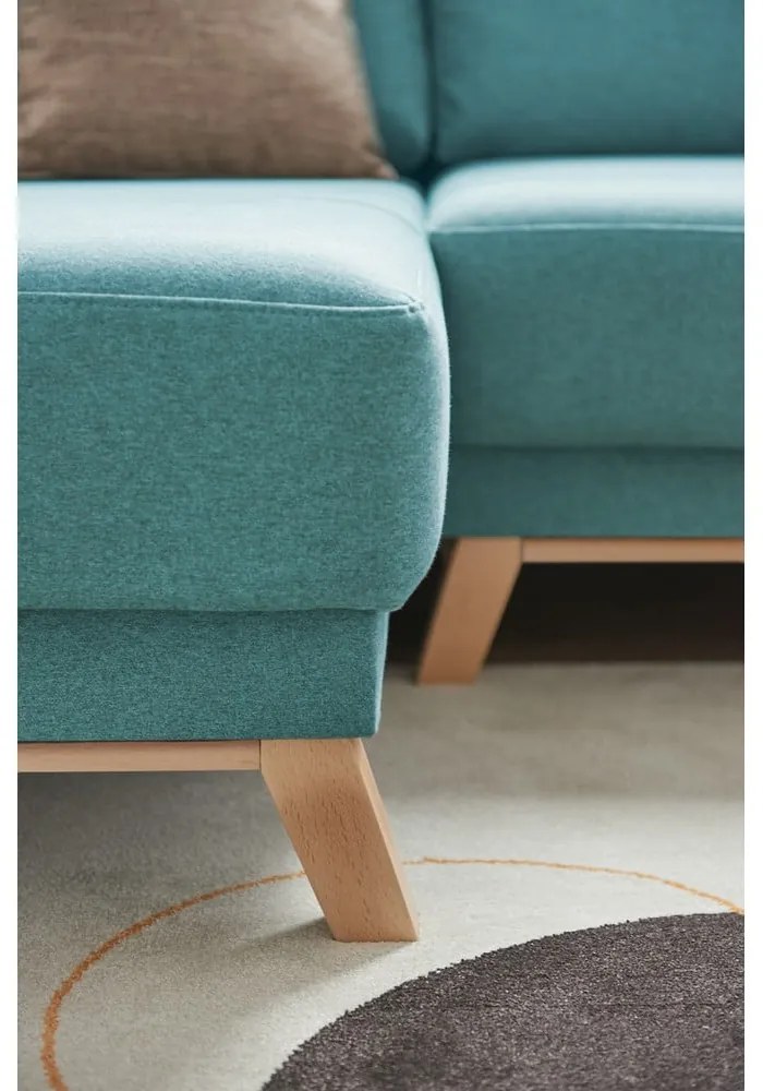 Tyrkysovomodrá variabilná rozkladacia rohová pohovka Bonami Selection Pop