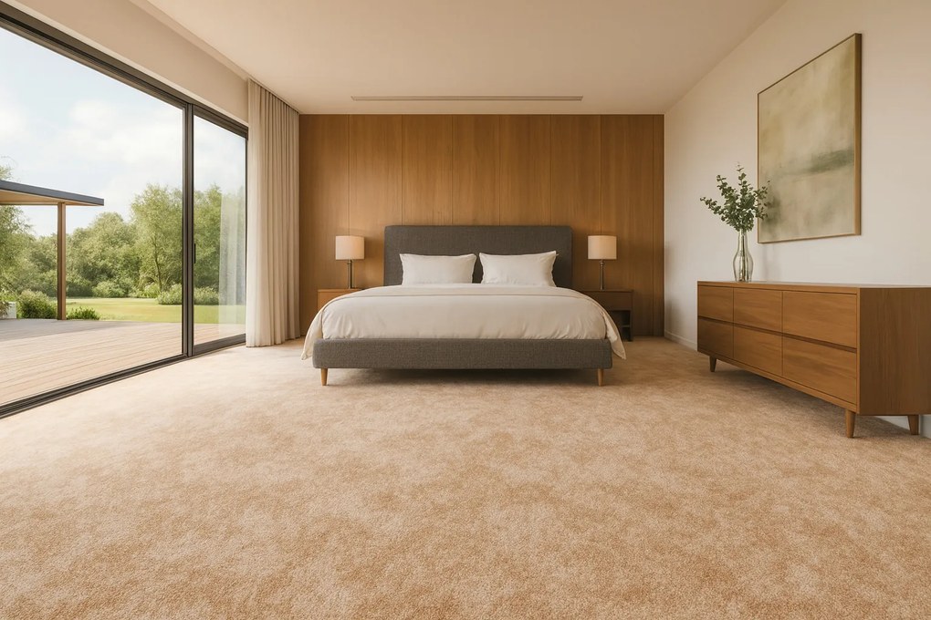 Metrážny koberec Serena 6642, na mieru, šíře 4m,5m, béžová, filc, chodba / predsieň, Condor Carpets