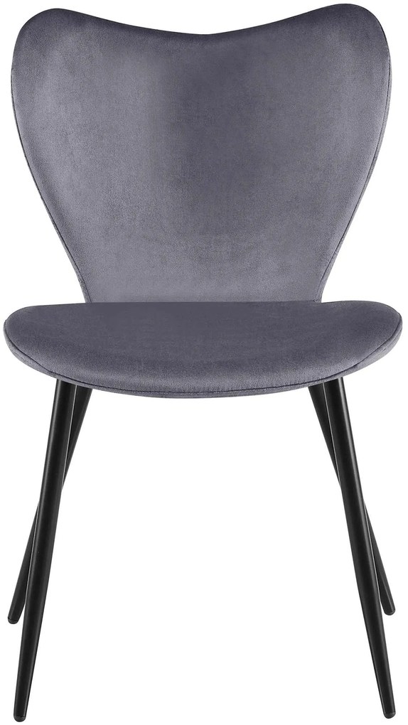 Jedálenská stolička Maika zamat - tmavosivá