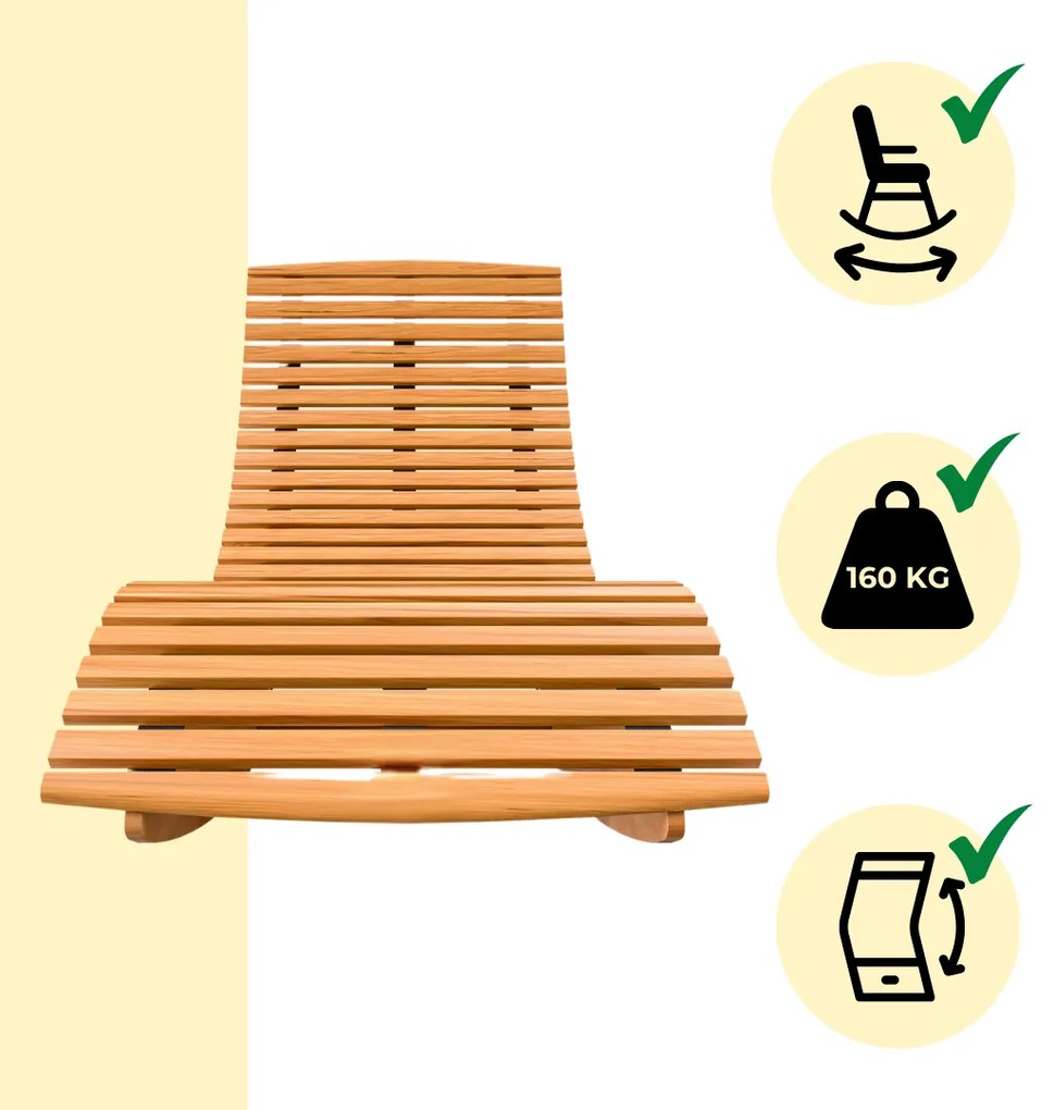 Hojdacie lehátko BALI, 155x60x93cm, prírodná hnedá Casaria