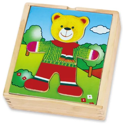 Drevené obliekacie puzzle Viga 56401 medvedík