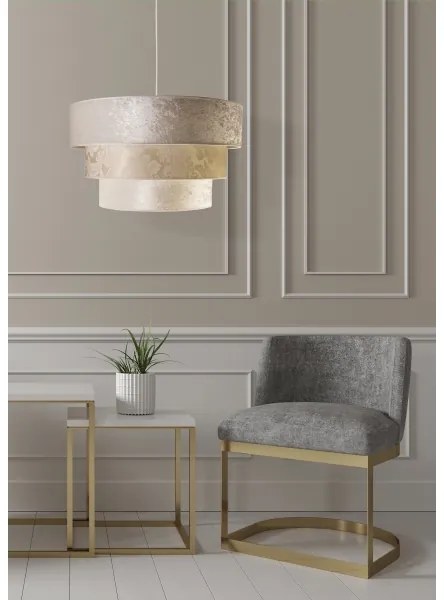 Duolla - Luster na lanku LUNETA 1xE27/40W/230V pr. 45 cm krémová