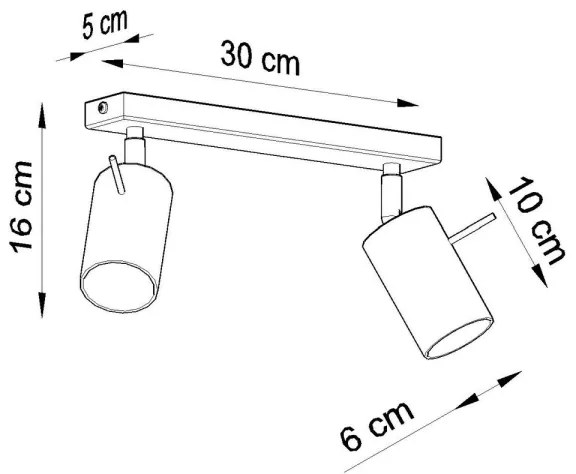 Sollux SL.0450 - Stropné bodové svietidlo RING 2xGU10/10W/230V
