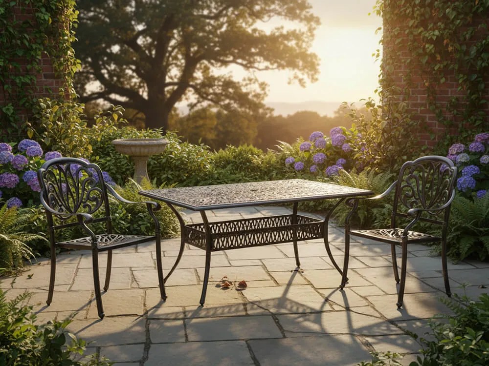 CH Hliníková stolička Hastings v antickom prevedení