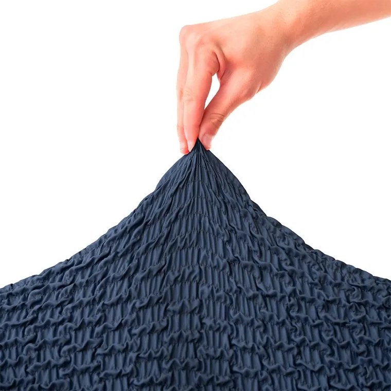 Bielastické poťahy MOSAICO modré dvojkreslo (š. 120 - 160 cm)