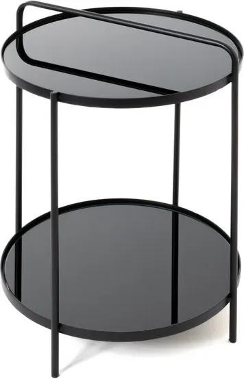 Sconto Odkladací stolík SPRINGFIELD čierna, ocel/sklo