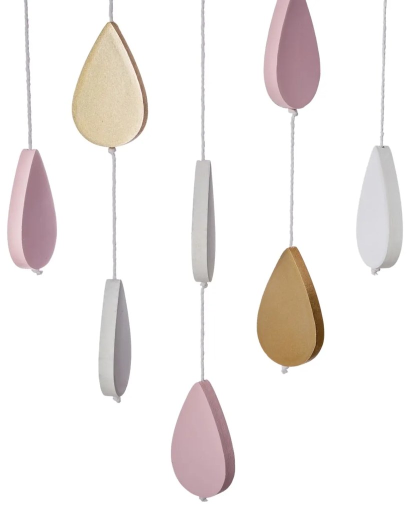 Detská drevená dekorácia na stenu Pink Cloud 24x58 cm