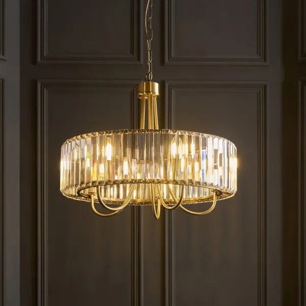 Endon 119610 - Luster na reťazi VISCONTI 5xE14/6W/230V mosadz