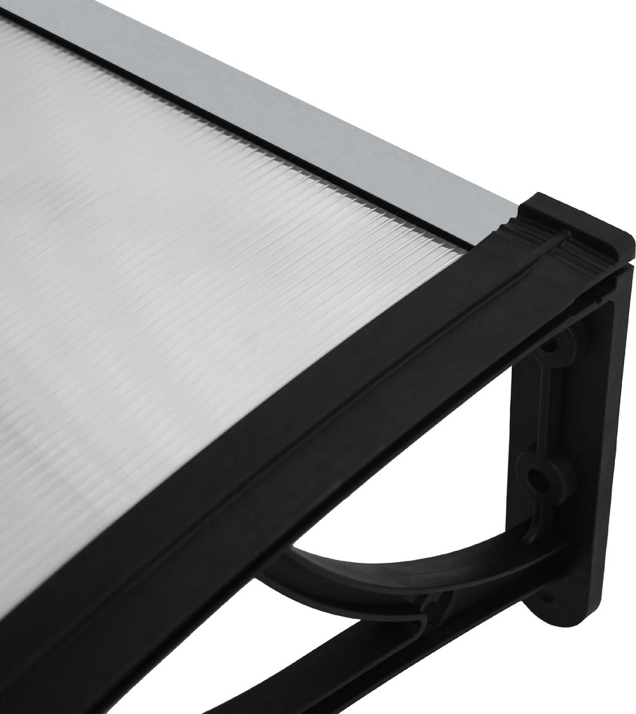 Hliníkový vchodový prístrešok BestBerg BBDA-1012B / 120 × 100 cm / strieborná/čierna